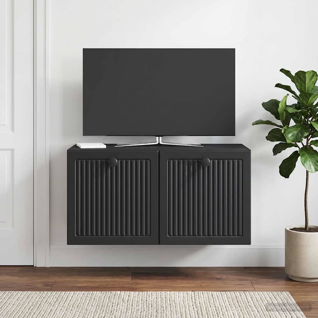 vidaXL Szafka RTV montowana na ścianie Czarny 59,5 x 31 x 30 cm