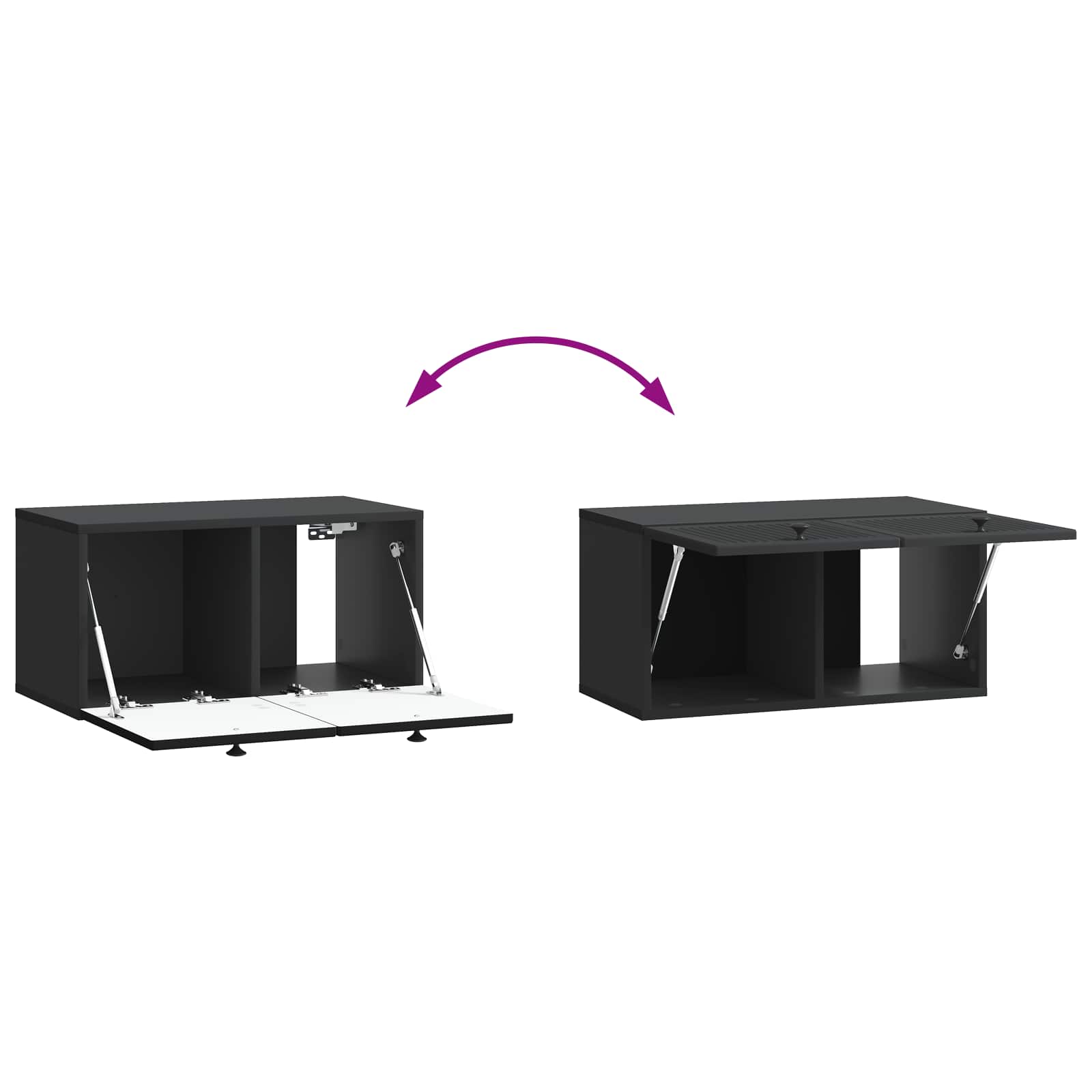 vidaXL Szafka RTV montowana na ścianie Czarny 59,5 x 31 x 30 cm