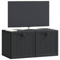 vidaXL Szafka RTV montowana na ścianie Czarny 59,5 x 31 x 30 cm