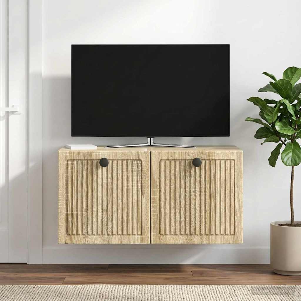 vidaXL Szafka RTV montowana na ścianie dąb Sonoma 59,5 x 31 x 30 cm