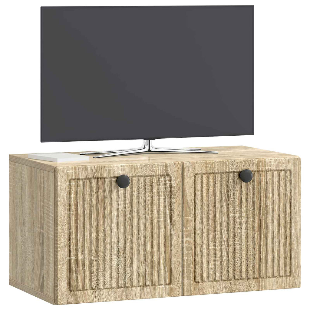 vidaXL Szafka RTV montowana na ścianie dąb Sonoma 59,5 x 31 x 30 cm