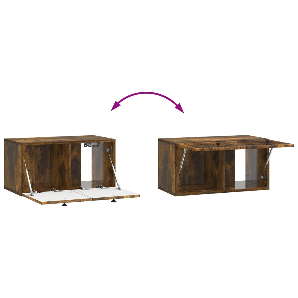 vidaXL Szafka RTV montowana na ścianie Dąb wędzony 59,5 x 31 x 30 cm