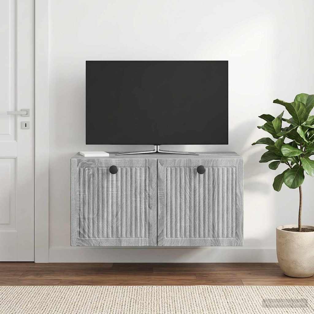 vidaXL Szafka RTV montowana na ścianie Szary Sonoma 59,5 x 31 x 30 cm