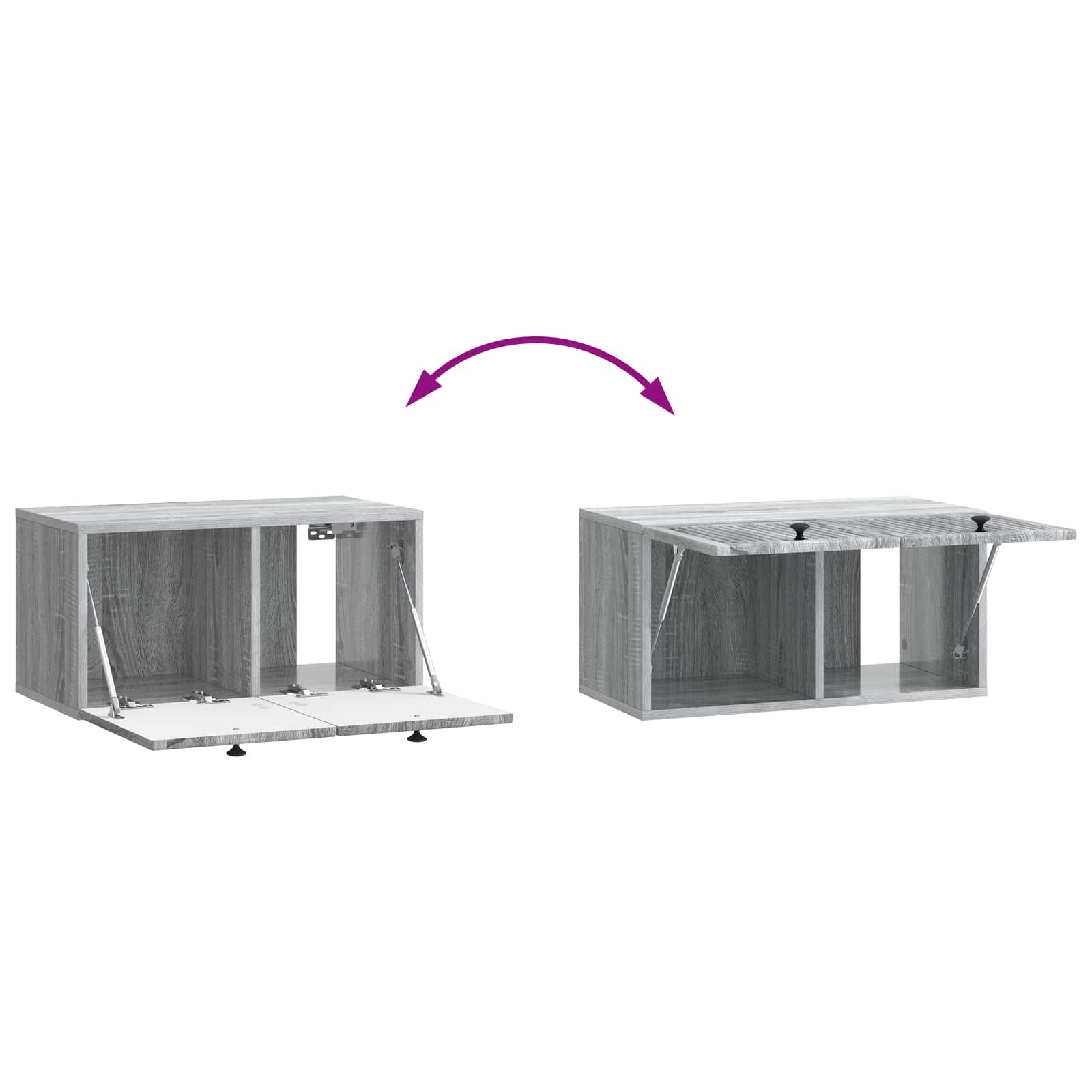 vidaXL Szafka RTV montowana na ścianie Szary Sonoma 59,5 x 31 x 30 cm