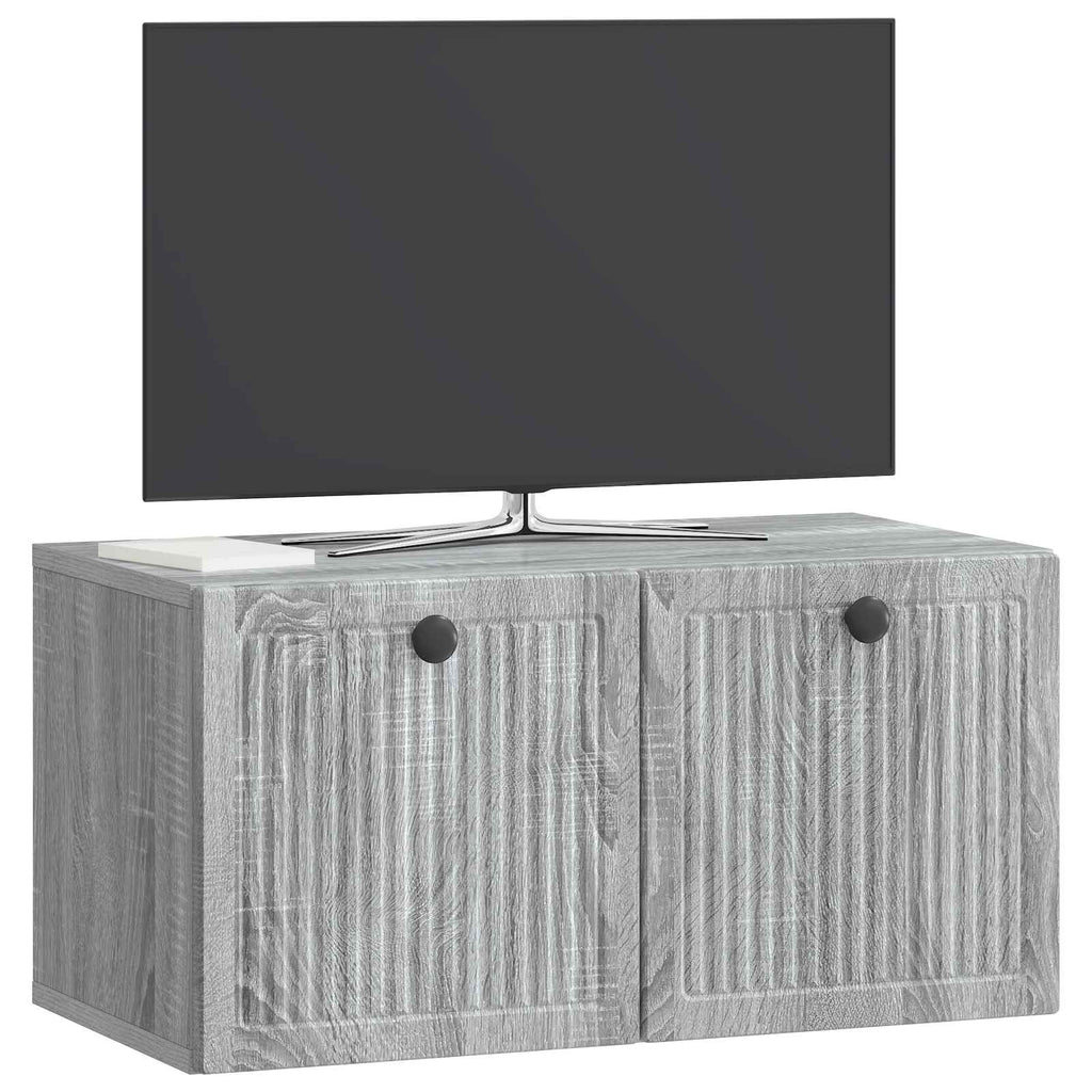 vidaXL Szafka RTV montowana na ścianie Szary Sonoma 59,5 x 31 x 30 cm