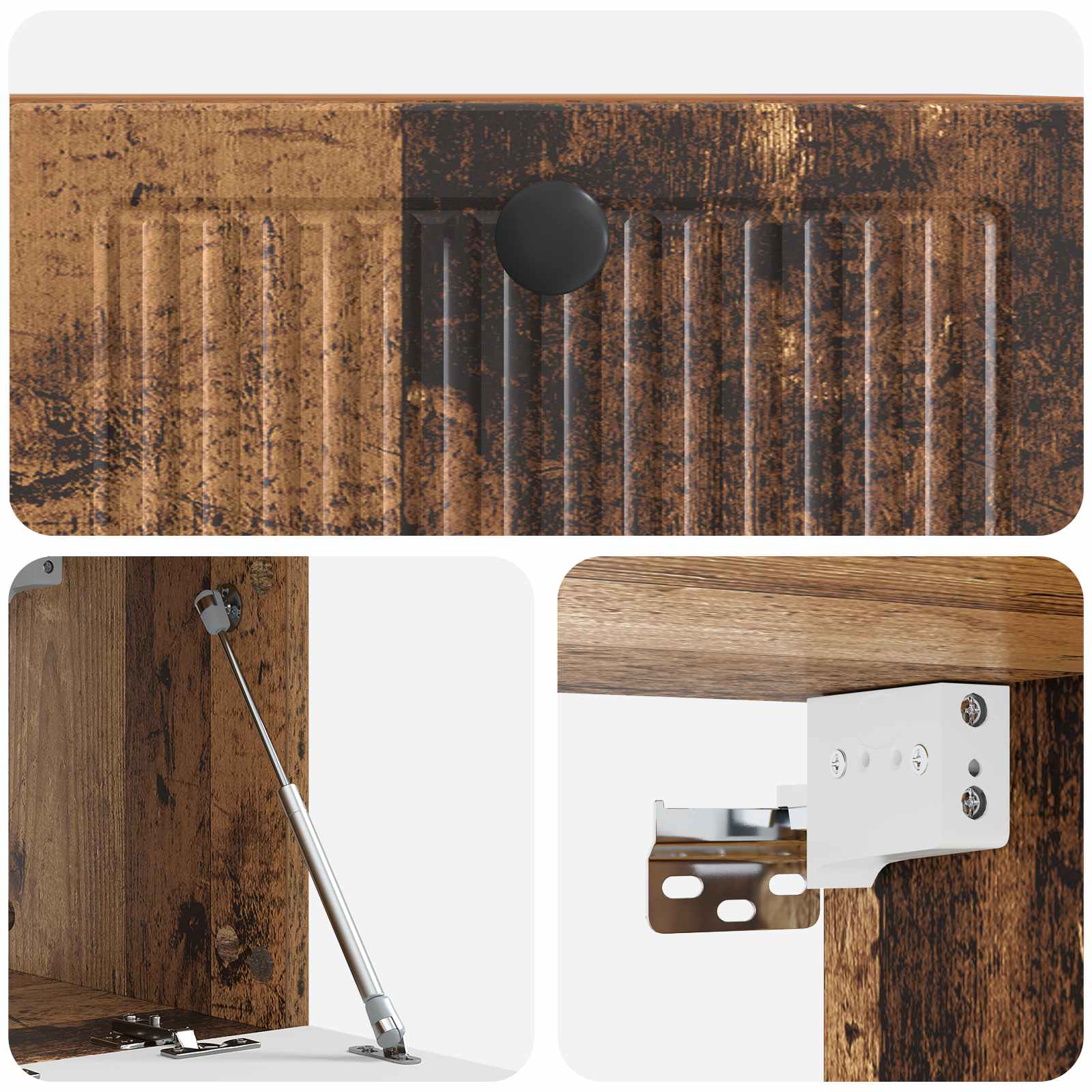 vidaXL Szafka RTV montowana na ścianie Stare drewno 59,5 x 31 x 30 cm