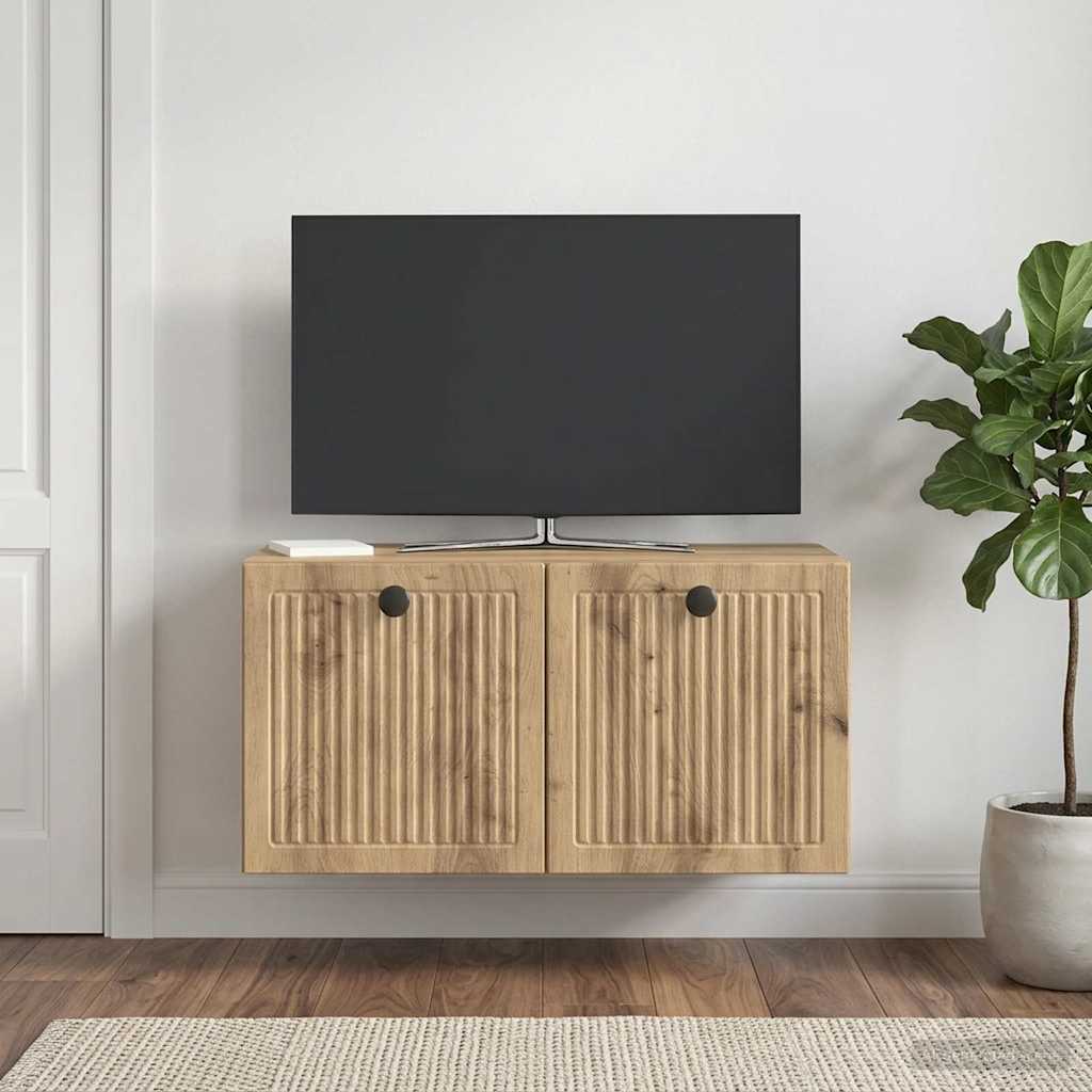 vidaXL Szafka RTV montowana na ścianie 59,5 x 31 x 30 cm Dąb artisan