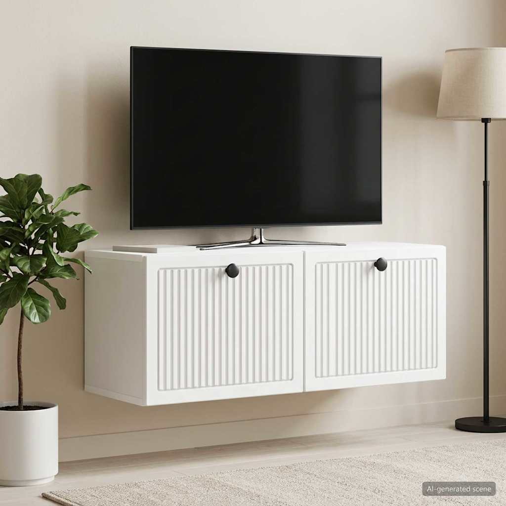 vidaXL Szafka RTV montowana na ścianie Biały 78,5 x 31 x 30 cm