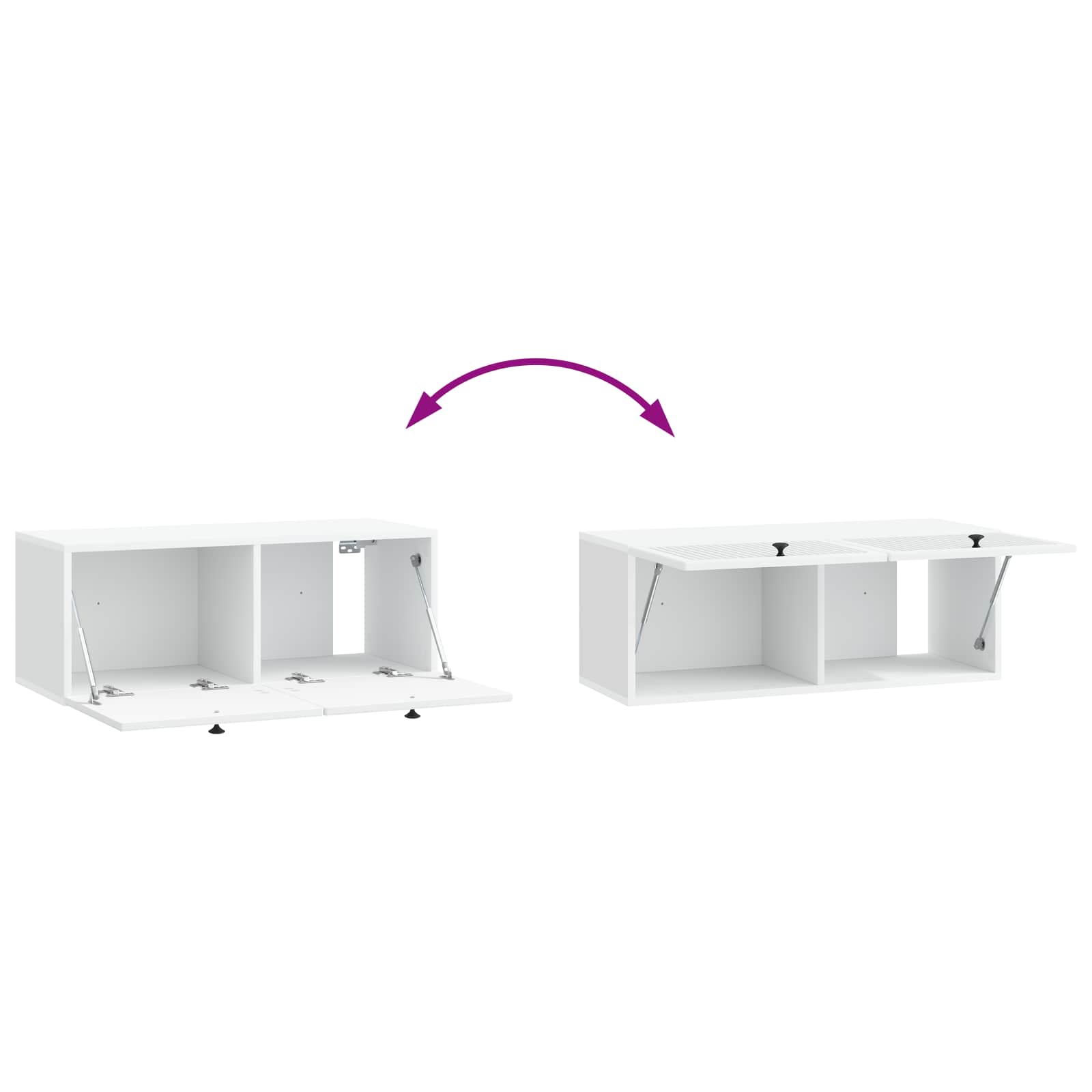 vidaXL Szafka RTV montowana na ścianie Biały 78,5 x 31 x 30 cm