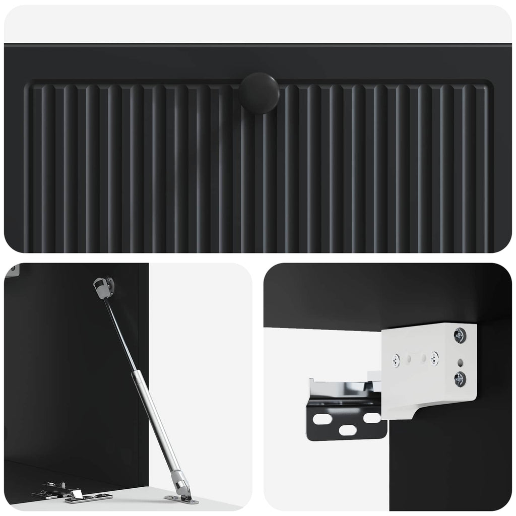vidaXL Szafka RTV montowana na ścianie Czarny 78,5 x 31 x 30 cm