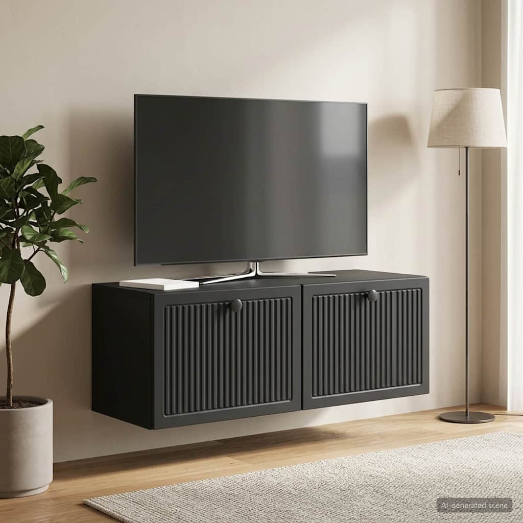 vidaXL Szafka RTV montowana na ścianie Czarny 78,5 x 31 x 30 cm