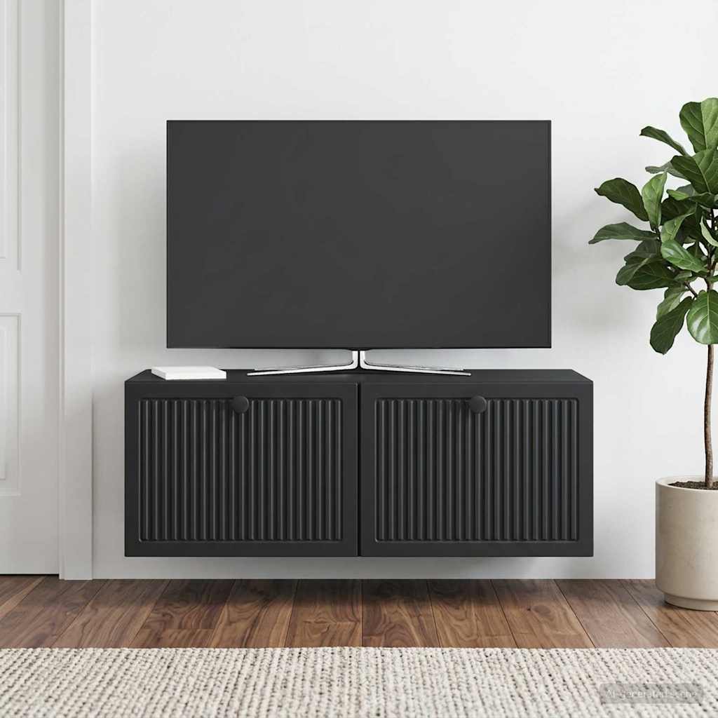 vidaXL Szafka RTV montowana na ścianie Czarny 78,5 x 31 x 30 cm