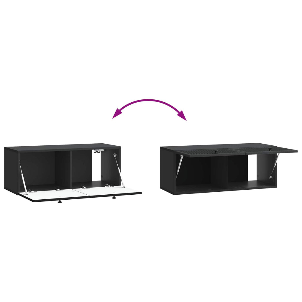 vidaXL Szafka RTV montowana na ścianie Czarny 78,5 x 31 x 30 cm