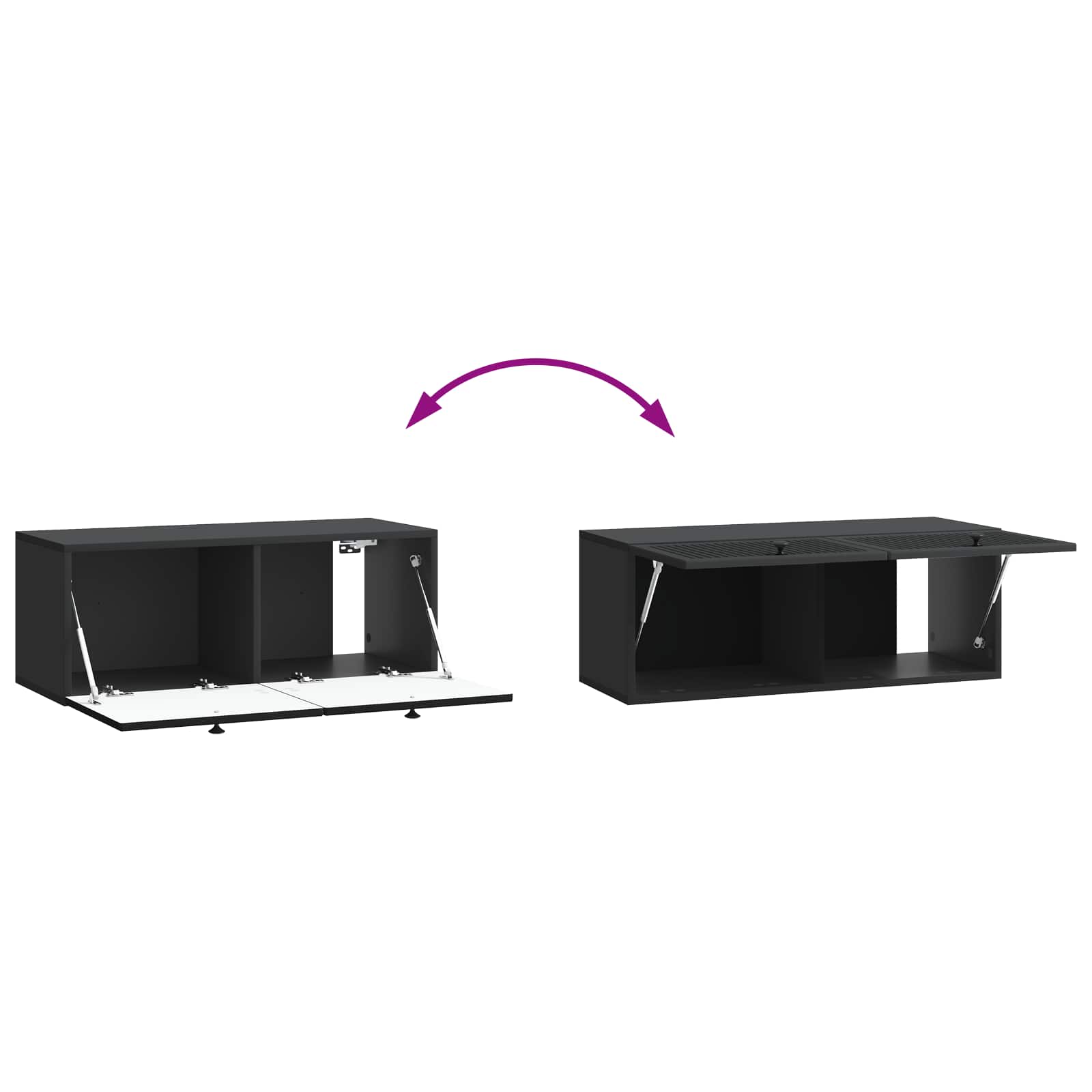 vidaXL Szafka RTV montowana na ścianie Czarny 78,5 x 31 x 30 cm
