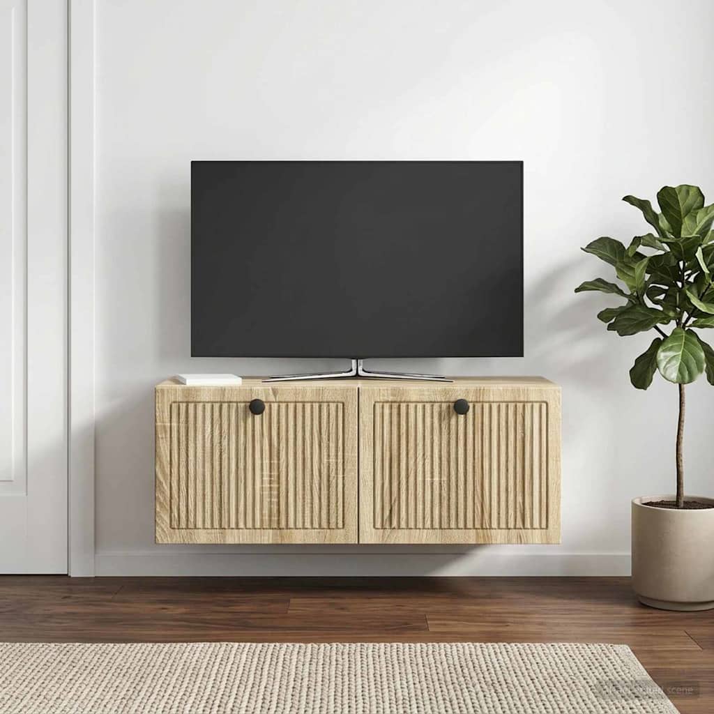 vidaXL Szafka RTV montowana na ścianie dąb Sonoma 78,5 x 31 x 30 cm