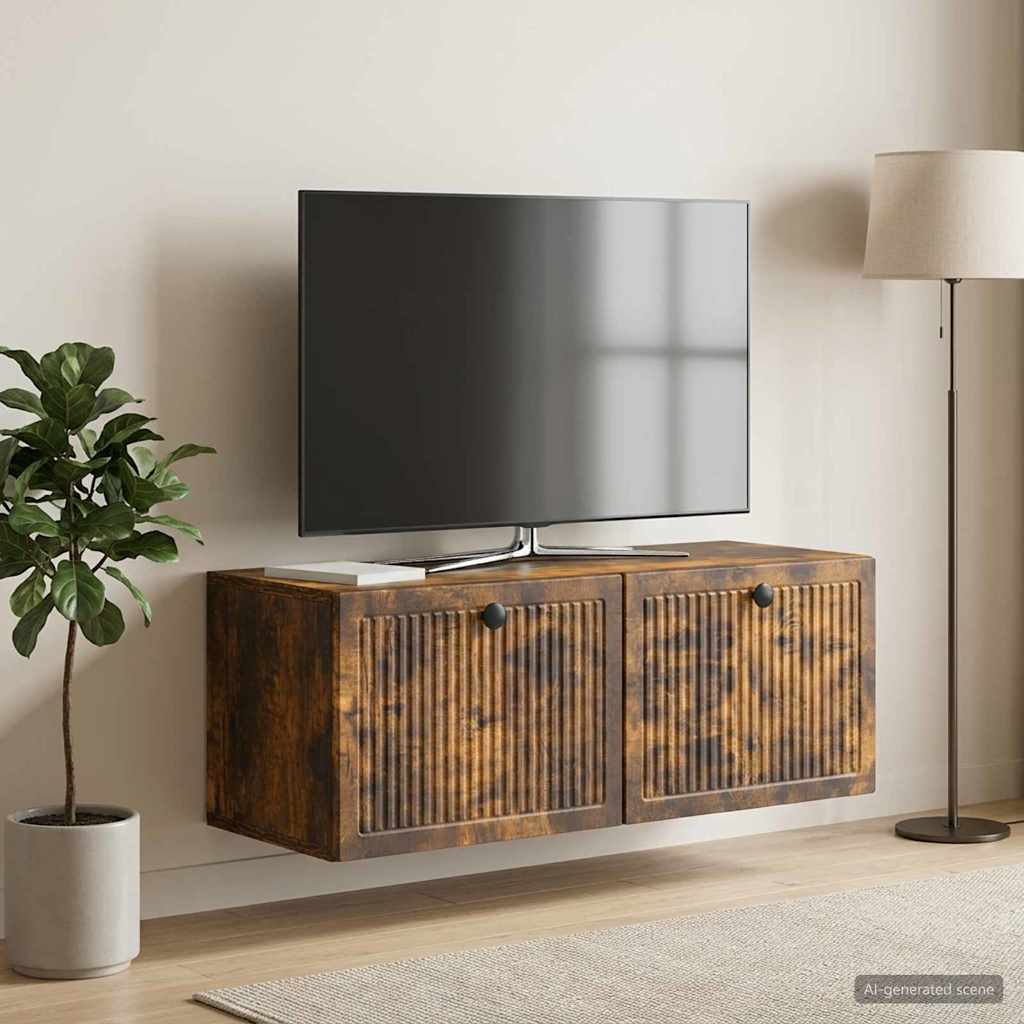 vidaXL Szafka RTV montowana na ścianie Dąb wędzony 78,5 x 31 x 30 cm