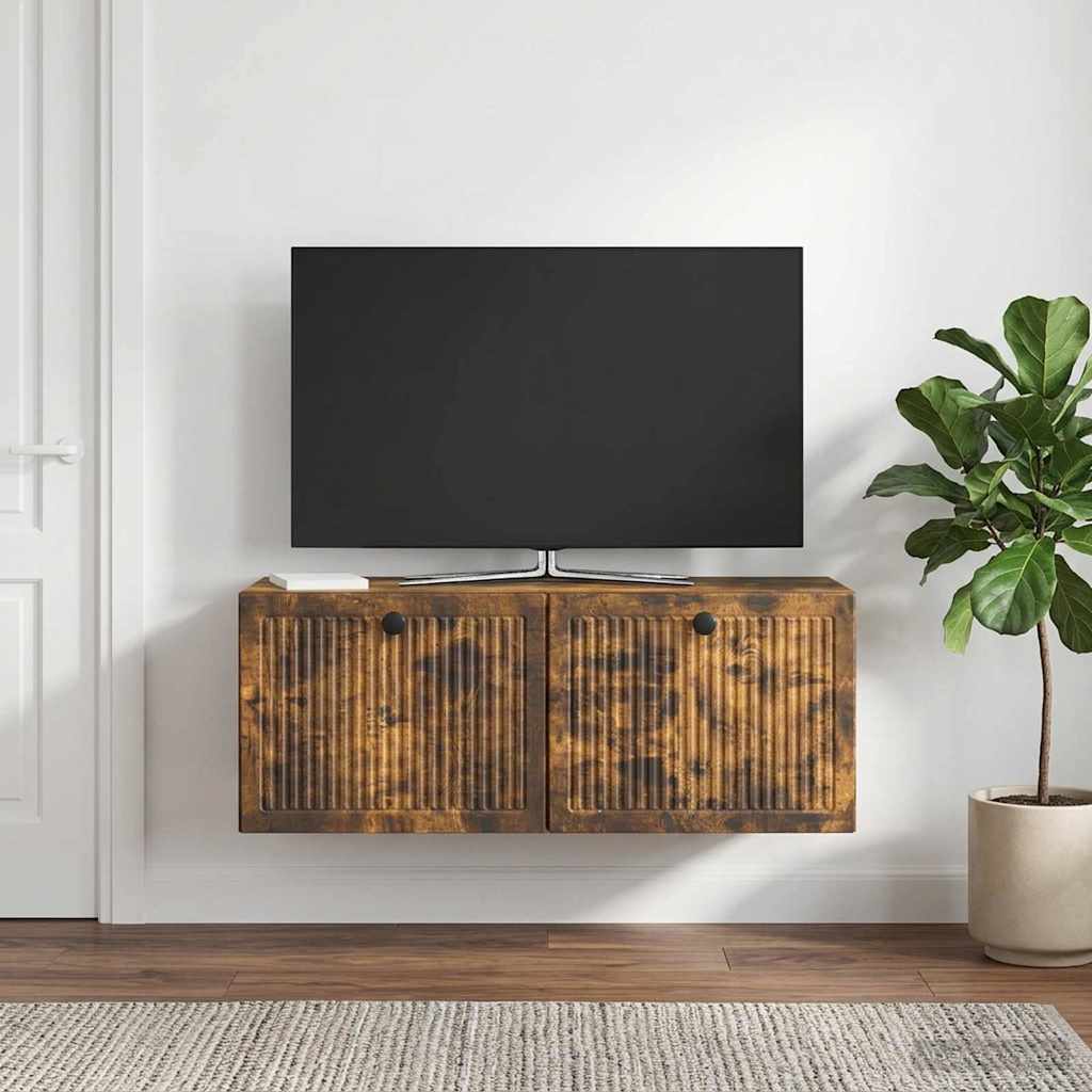 vidaXL Szafka RTV montowana na ścianie Dąb wędzony 78,5 x 31 x 30 cm