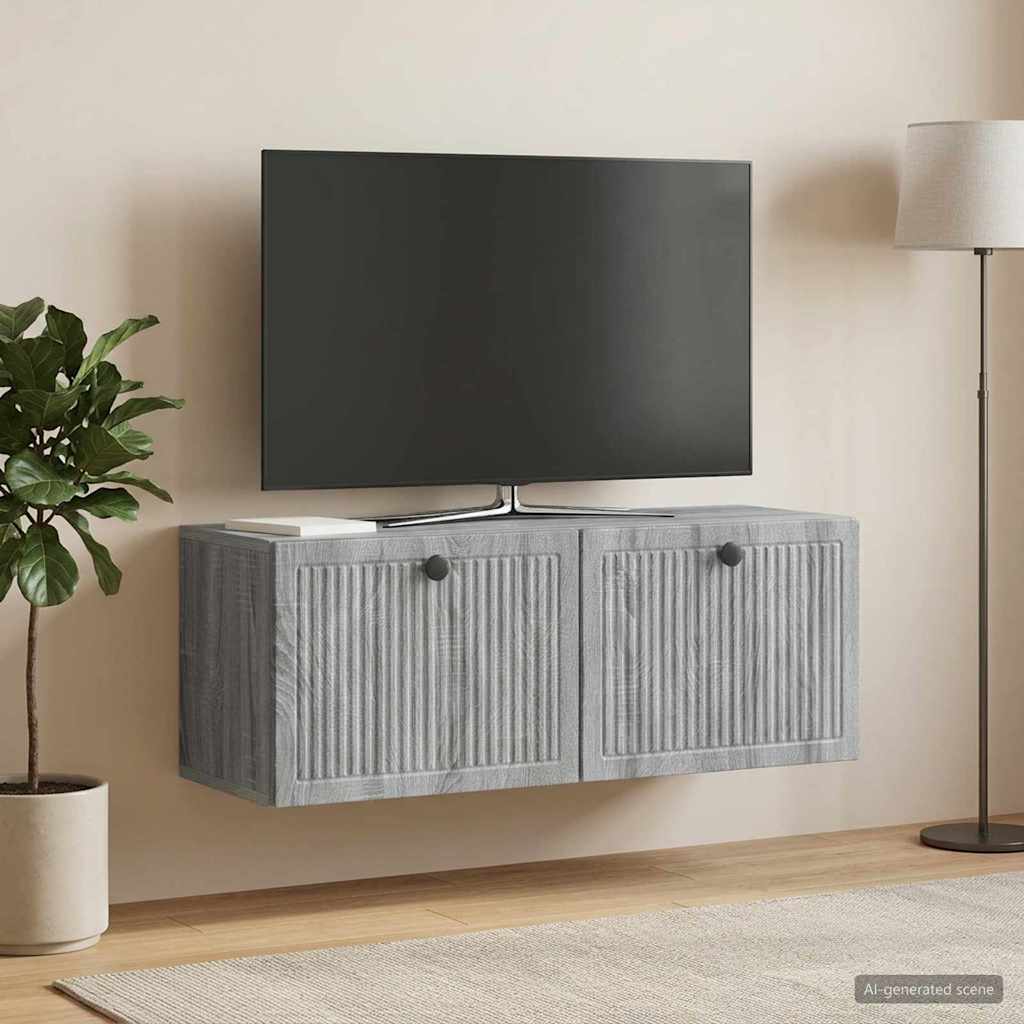vidaXL Szafka RTV montowana na ścianie Szary Sonoma 78,5 x 31 x 30 cm