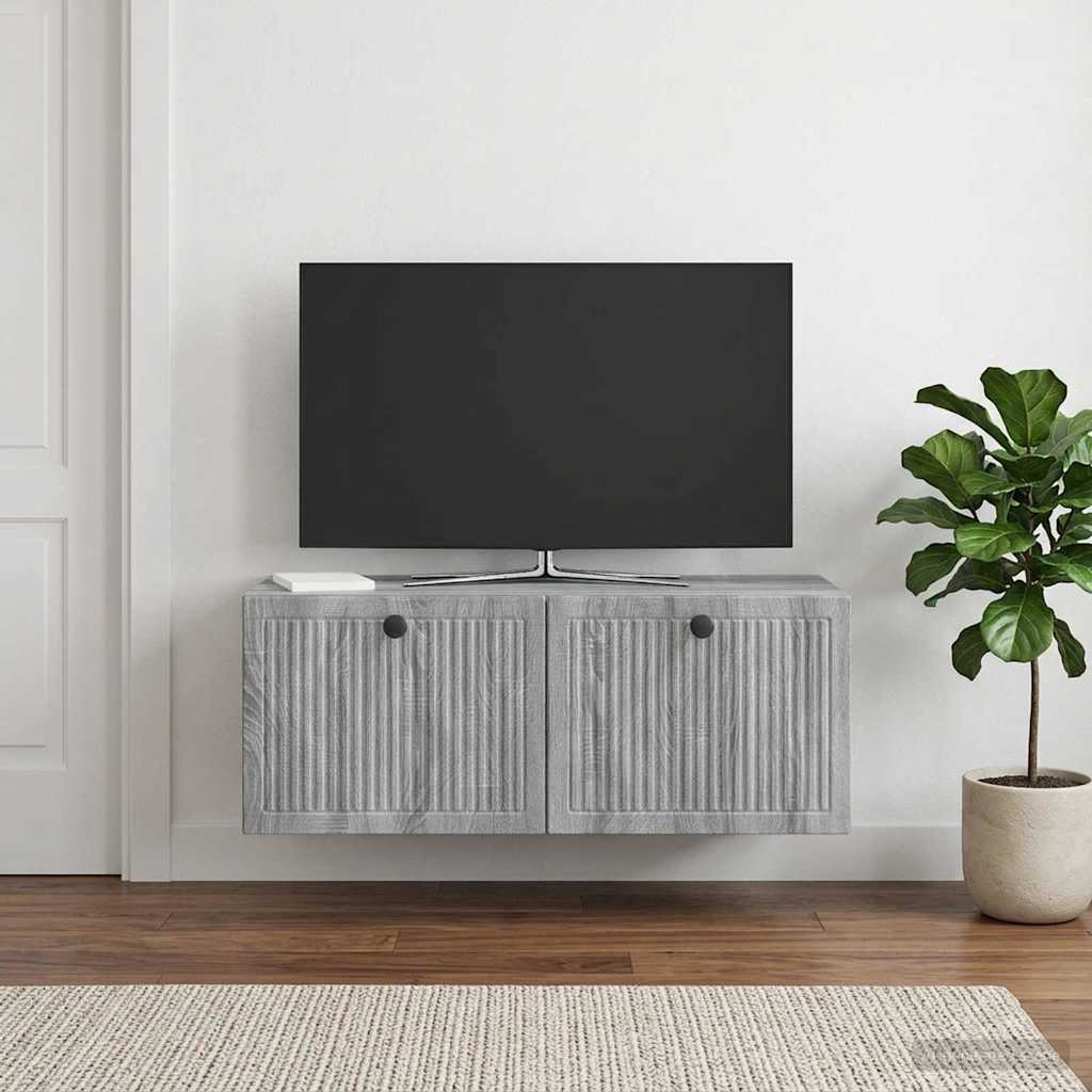 vidaXL Szafka RTV montowana na ścianie Szary Sonoma 78,5 x 31 x 30 cm
