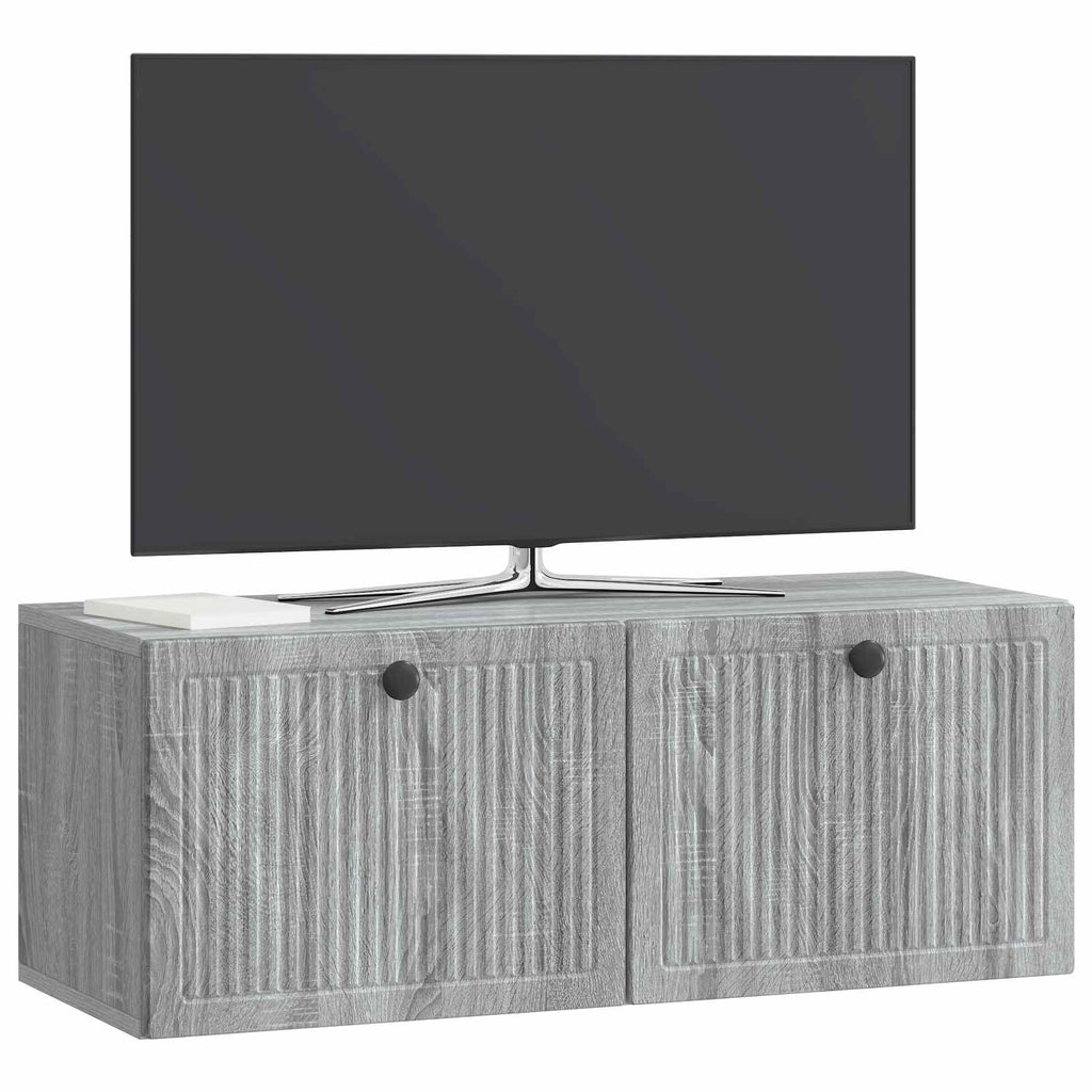 vidaXL Szafka RTV montowana na ścianie Szary Sonoma 78,5 x 31 x 30 cm