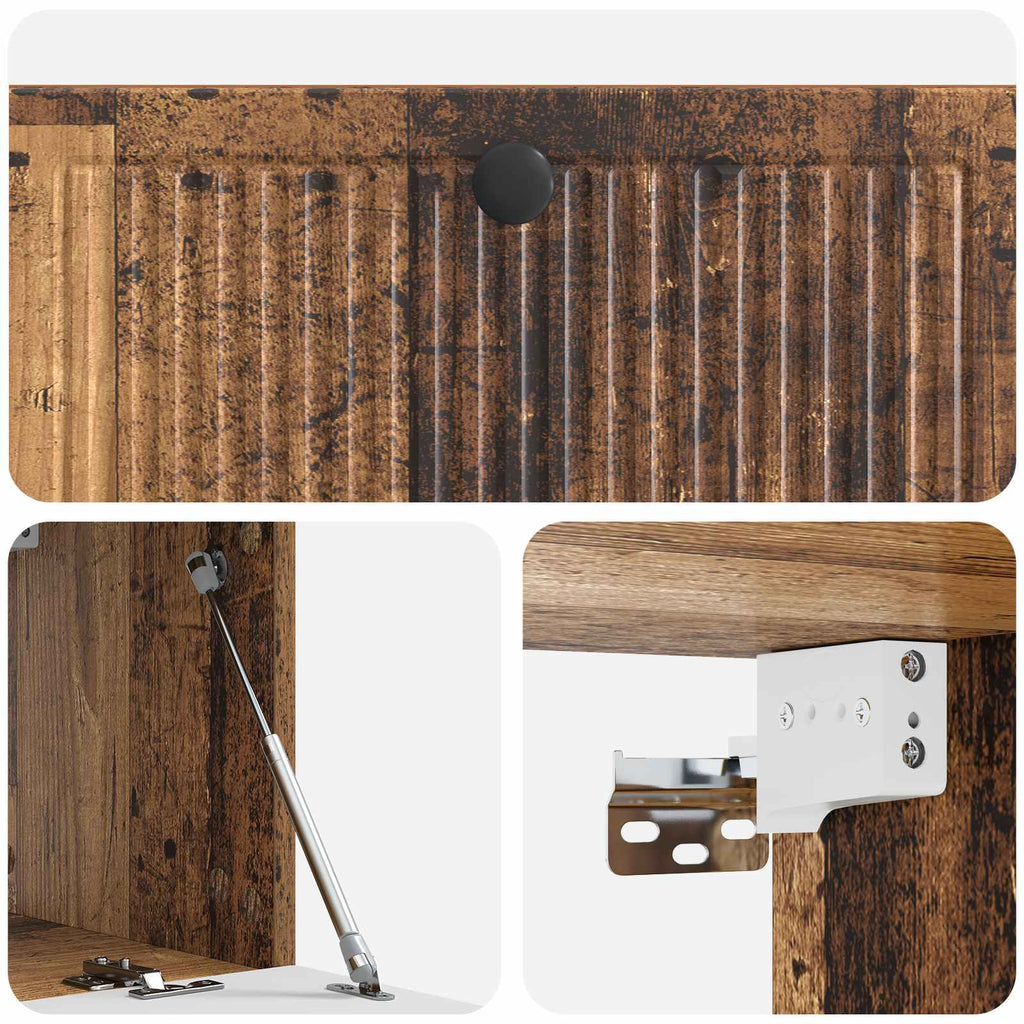 vidaXL Szafka RTV montowana na ścianie Stare drewno 78,5 x 31 x 30 cm