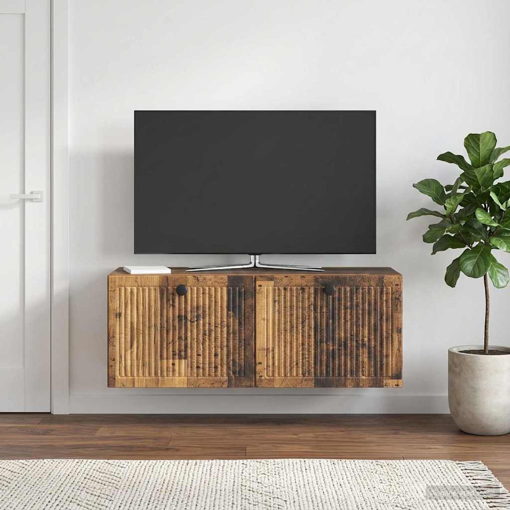 vidaXL Szafka RTV montowana na ścianie Stare drewno 78,5 x 31 x 30 cm