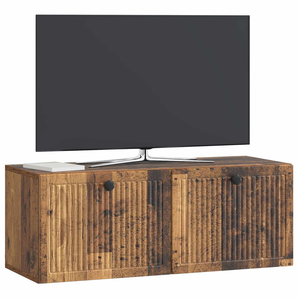 vidaXL Szafka RTV montowana na ścianie Stare drewno 78,5 x 31 x 30 cm