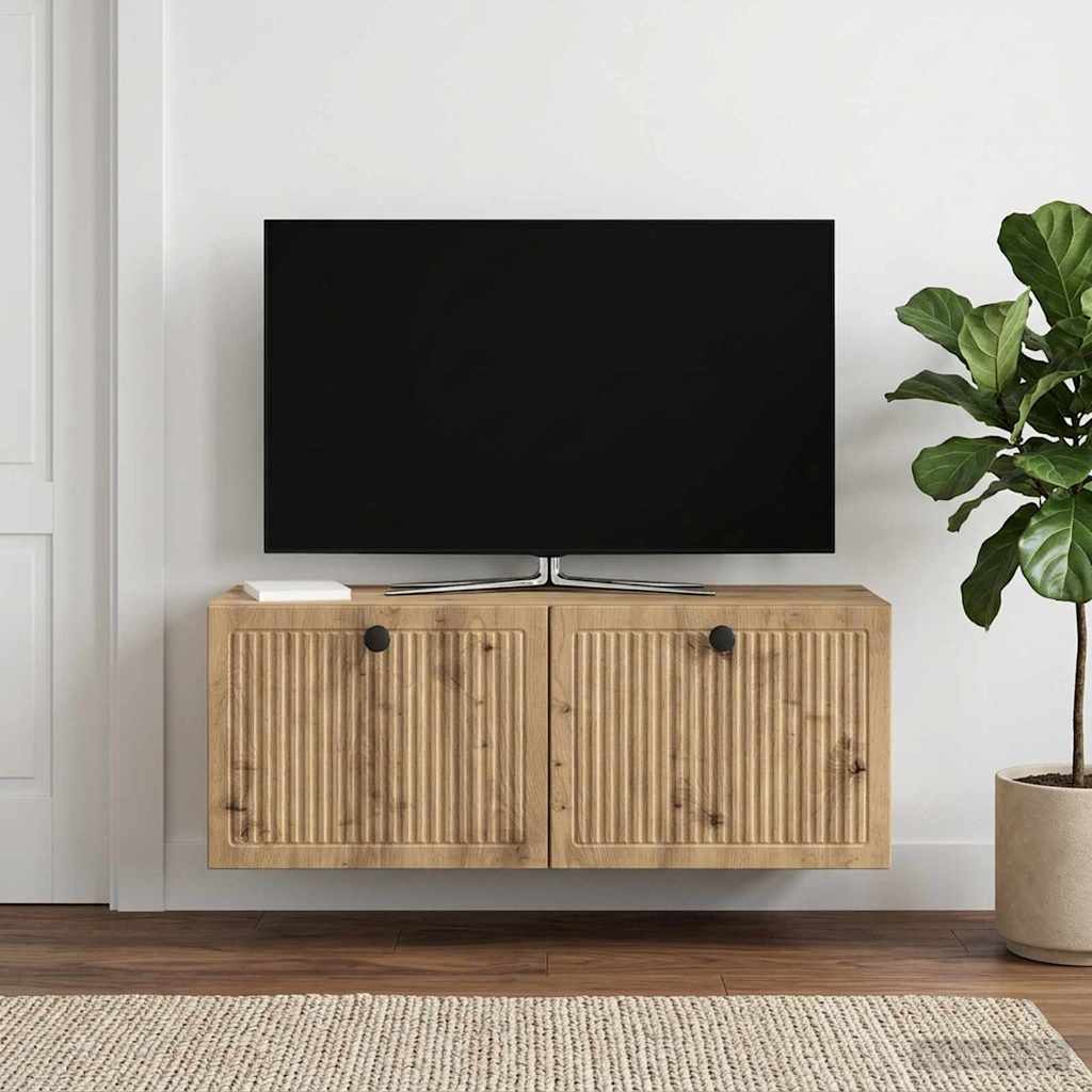 vidaXL Szafka RTV montowana na ścianie 78,5 x 31 x 30 cm Dąb artisan