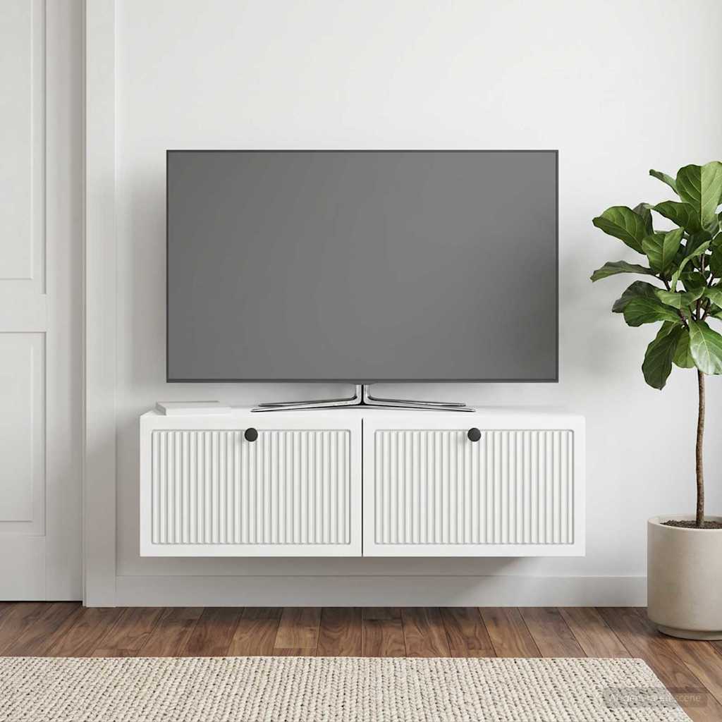 vidaXL Szafka RTV montowana na ścianie Biały 98 x 31 x 30 cm