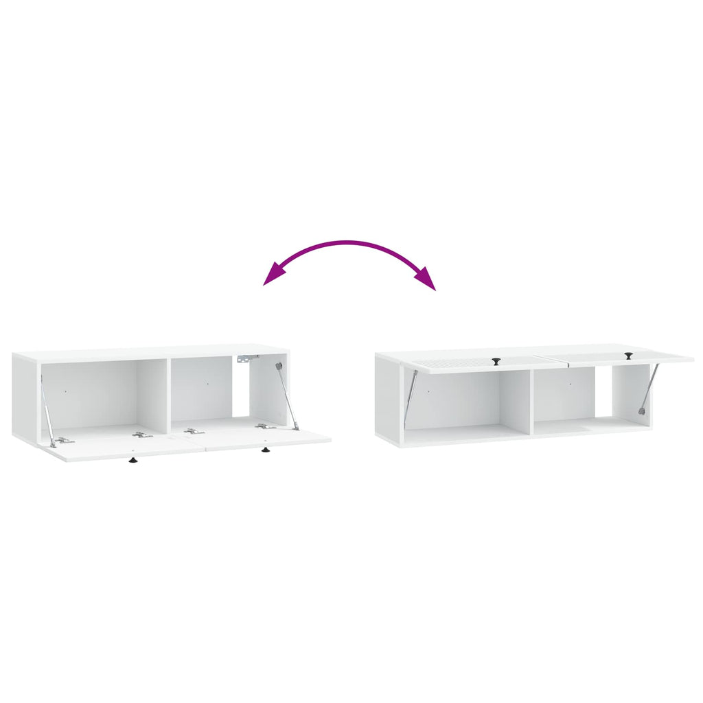 vidaXL Szafka RTV montowana na ścianie Biały 98 x 31 x 30 cm