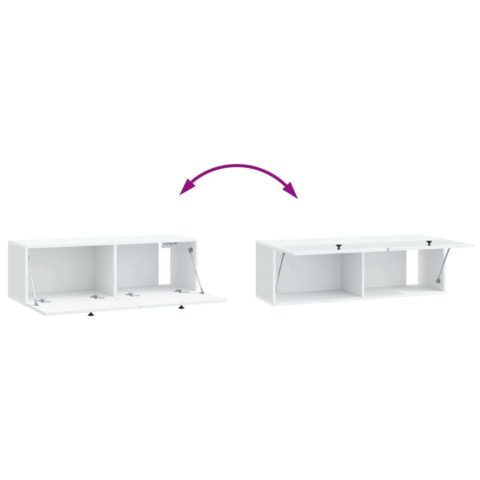 vidaXL Szafka RTV montowana na ścianie Biały 98 x 31 x 30 cm