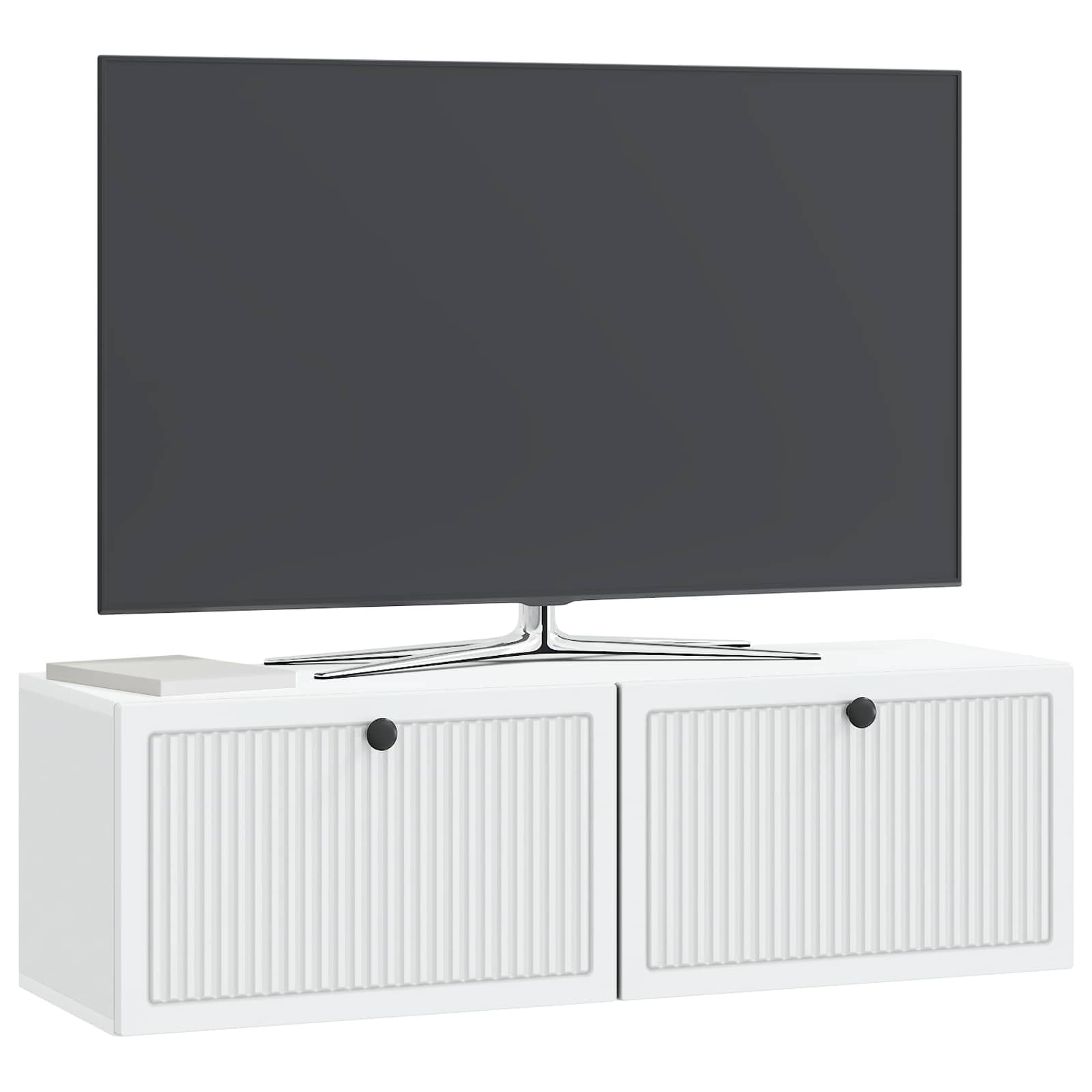 vidaXL Szafka RTV montowana na ścianie Biały 98 x 31 x 30 cm