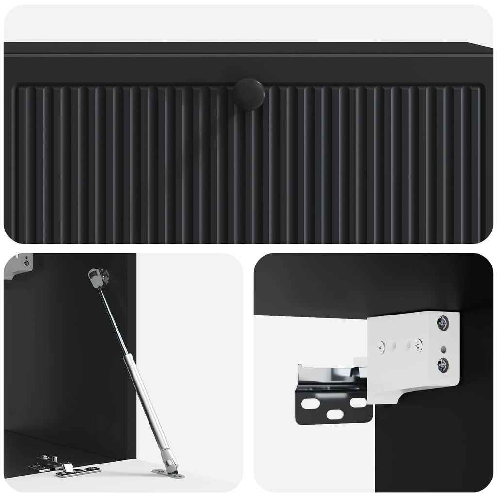 vidaXL Szafka RTV montowana na ścianie Czarny 98 x 31 x 30 cm