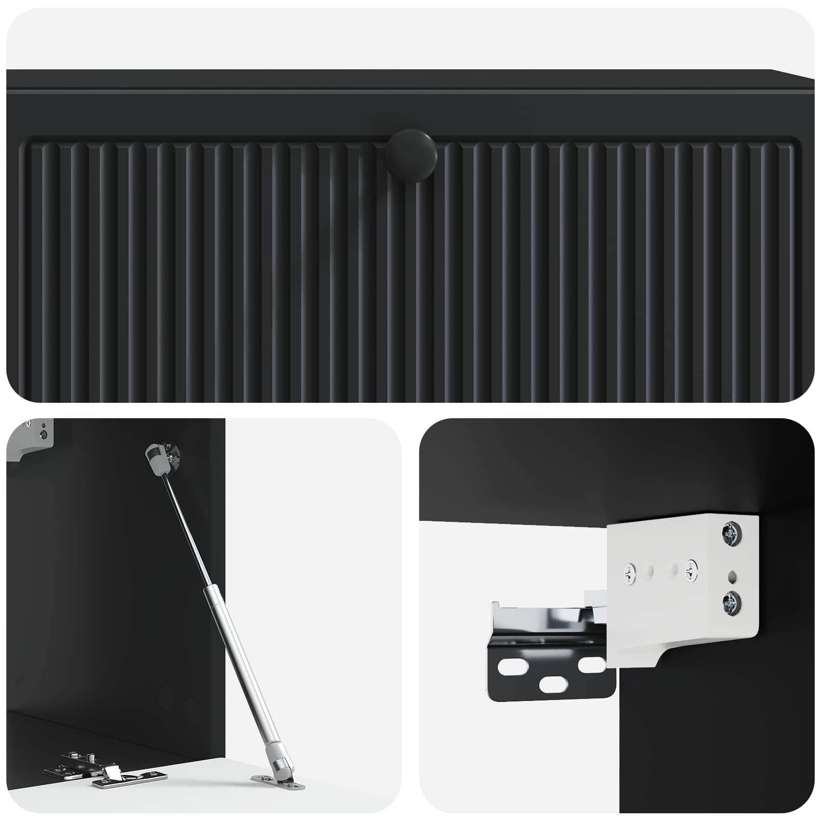 vidaXL Szafka RTV montowana na ścianie Czarny 98 x 31 x 30 cm