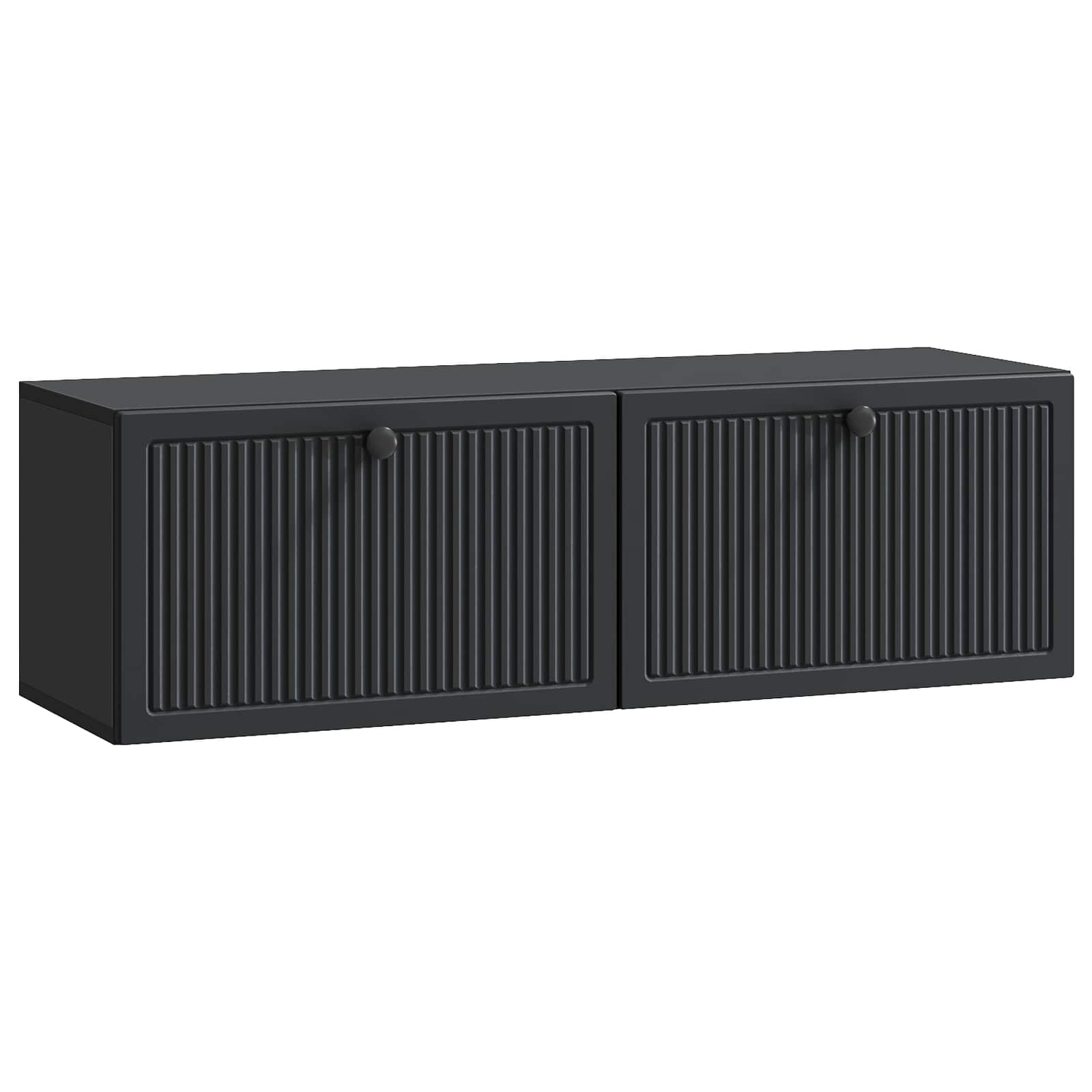 vidaXL Szafka RTV montowana na ścianie Czarny 98 x 31 x 30 cm