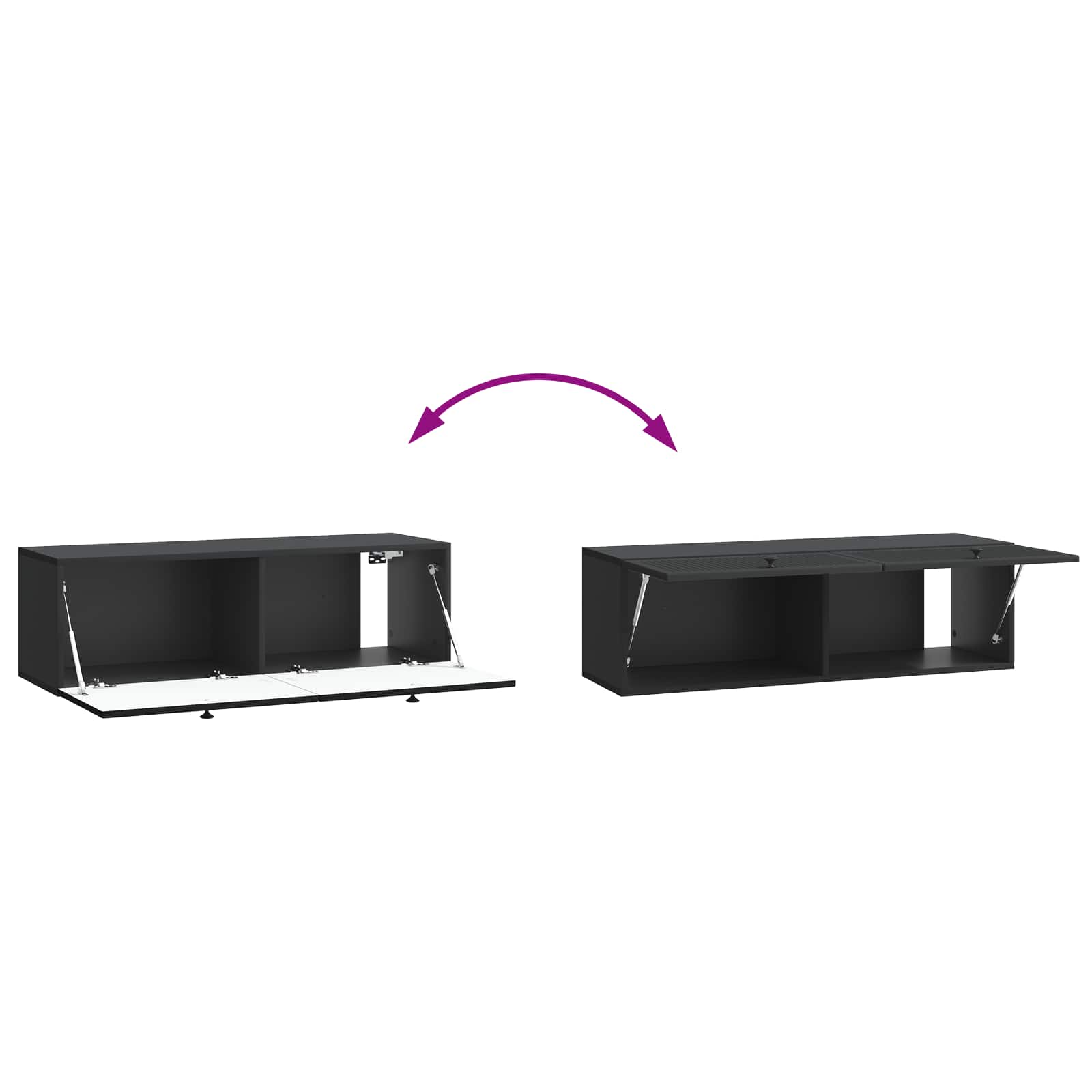 vidaXL Szafka RTV montowana na ścianie Czarny 98 x 31 x 30 cm