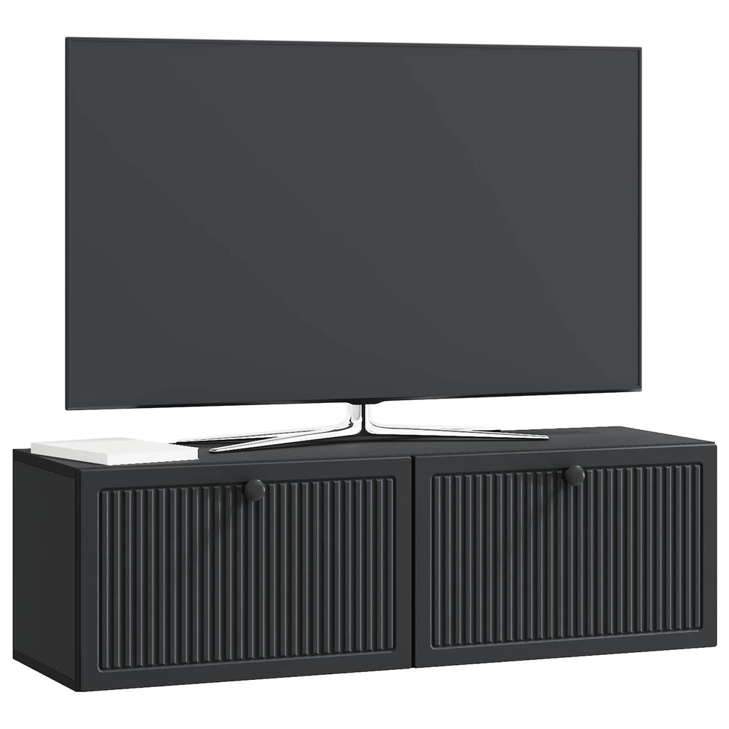 vidaXL Szafka RTV montowana na ścianie Czarny 98 x 31 x 30 cm