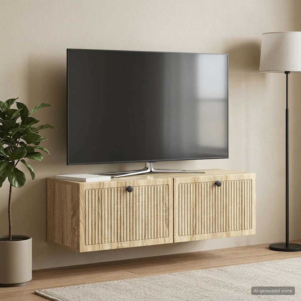 vidaXL Szafka RTV montowana na ścianie dąb Sonoma 98 x 31 x 30 cm