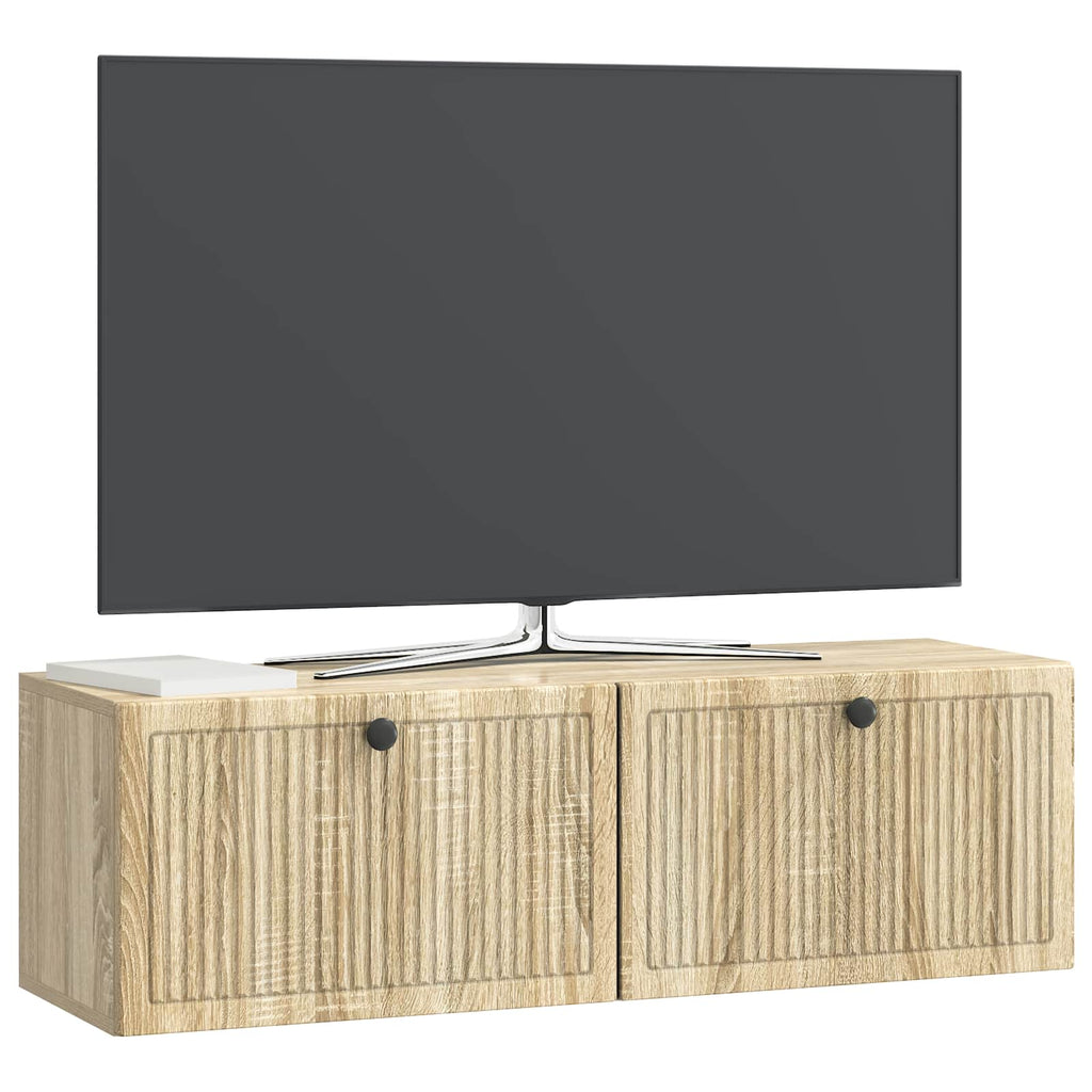 vidaXL Szafka RTV montowana na ścianie dąb Sonoma 98 x 31 x 30 cm