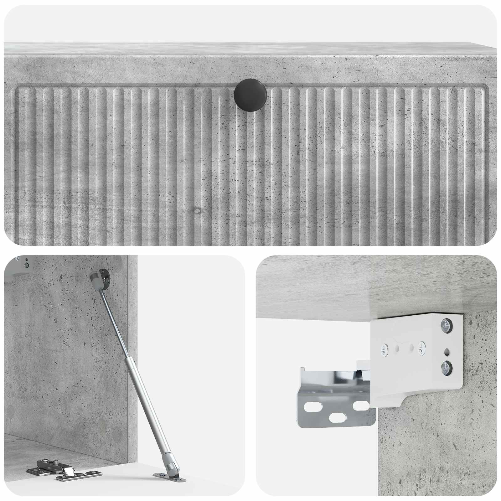 vidaXL Szafka RTV montowana na ścianie Betonowy szary 98 x 31 x 30 cm
