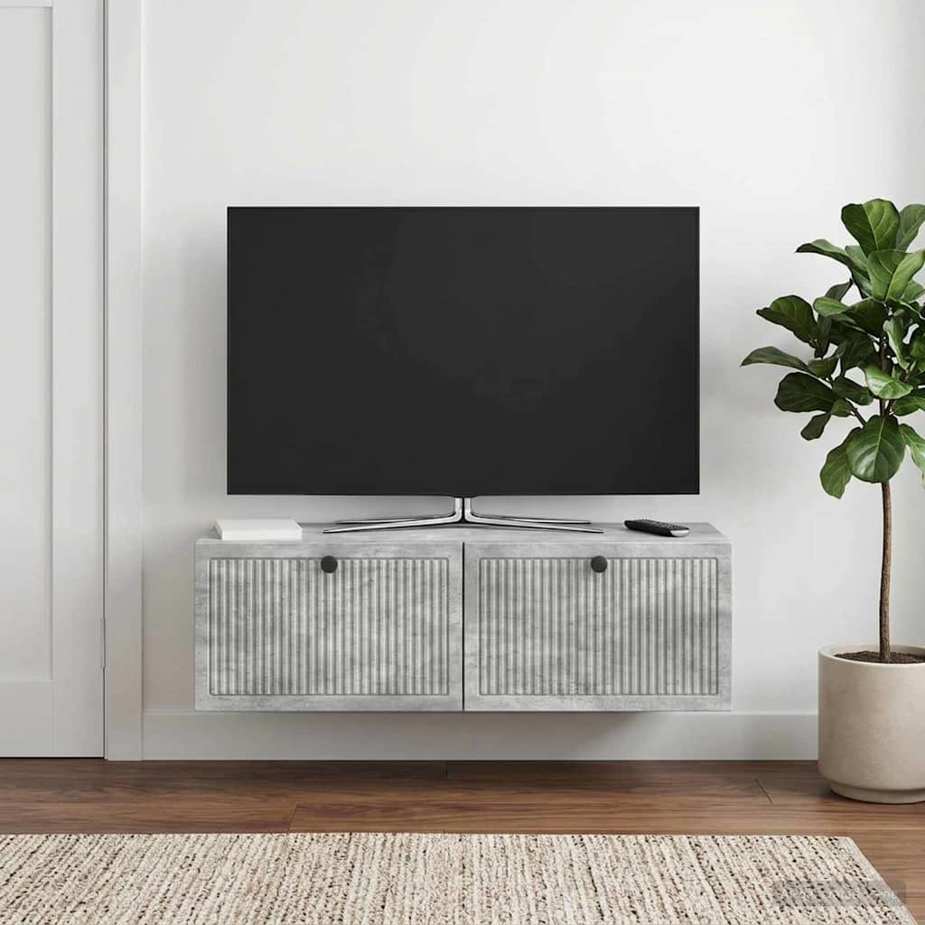 vidaXL Szafka RTV montowana na ścianie Betonowy szary 98 x 31 x 30 cm