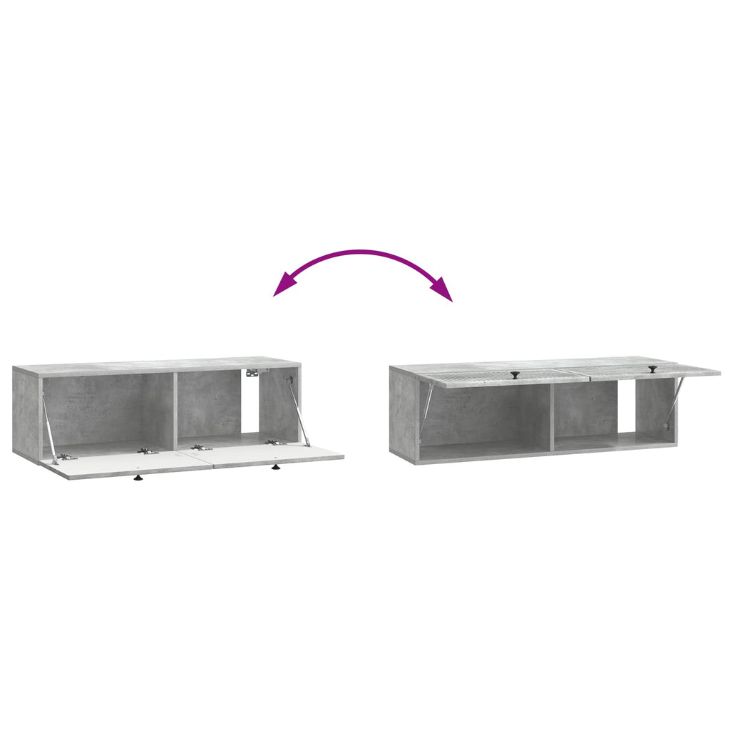 vidaXL Szafka RTV montowana na ścianie Betonowy szary 98 x 31 x 30 cm