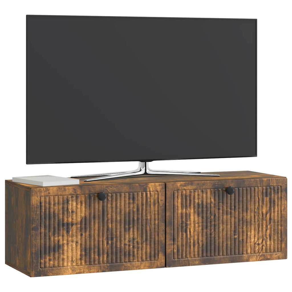 vidaXL Szafka RTV montowana na ścianie Dąb wędzony 98 x 31 x 30 cm