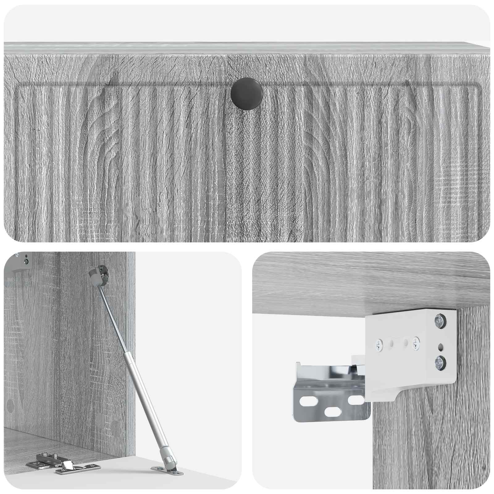 vidaXL Szafka RTV montowana na ścianie Szary Sonoma 98 x 31 x 30 cm