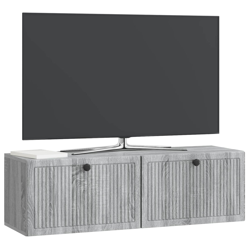 vidaXL Szafka RTV montowana na ścianie Szary Sonoma 98 x 31 x 30 cm