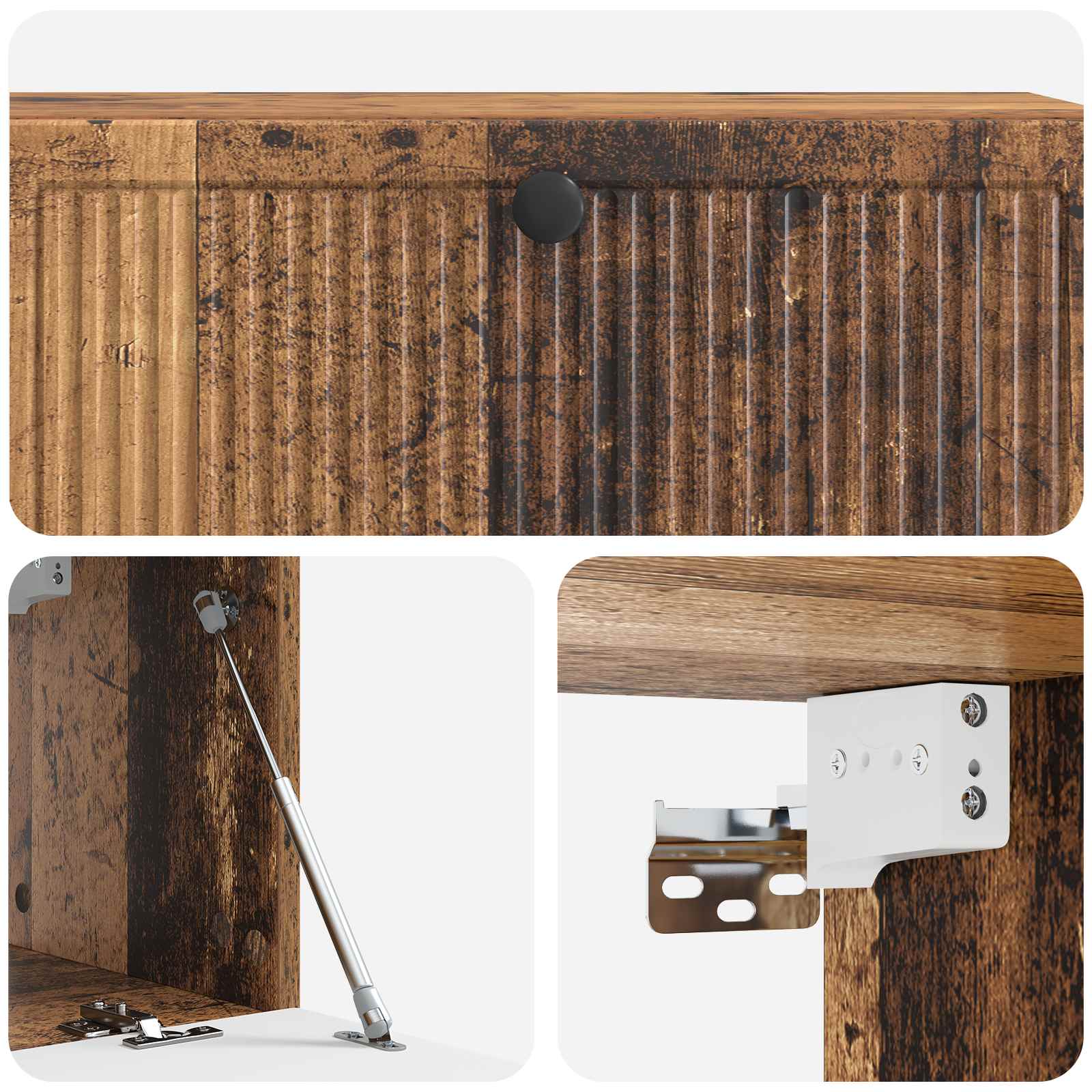 vidaXL Szafka RTV montowana na ścianie Stare drewno 98 x 31 x 30 cm