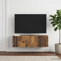 vidaXL Szafka RTV montowana na ścianie Stare drewno 98 x 31 x 30 cm