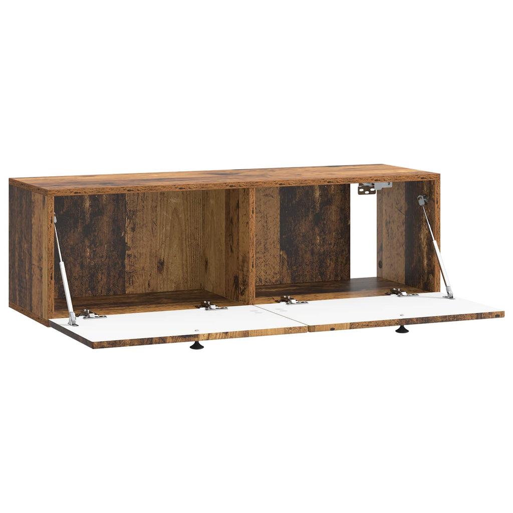 vidaXL Szafka RTV montowana na ścianie Stare drewno 98 x 31 x 30 cm