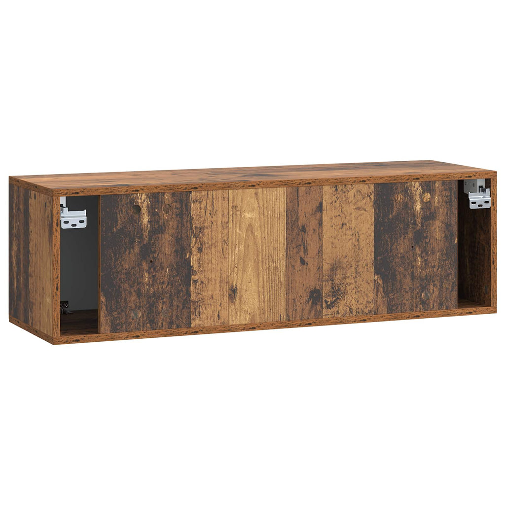 vidaXL Szafka RTV montowana na ścianie Stare drewno 98 x 31 x 30 cm