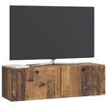 vidaXL Szafka RTV montowana na ścianie Stare drewno 98 x 31 x 30 cm